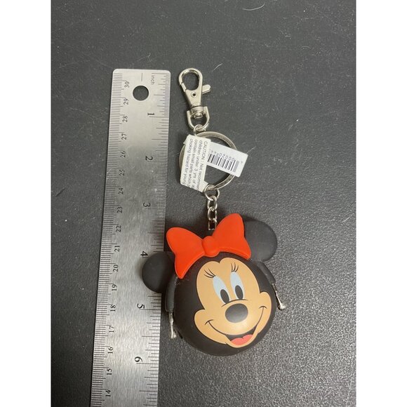 Disney Parks Minnie Mouse Coin Purse Keychain Black/Red - Picture 4 of 4